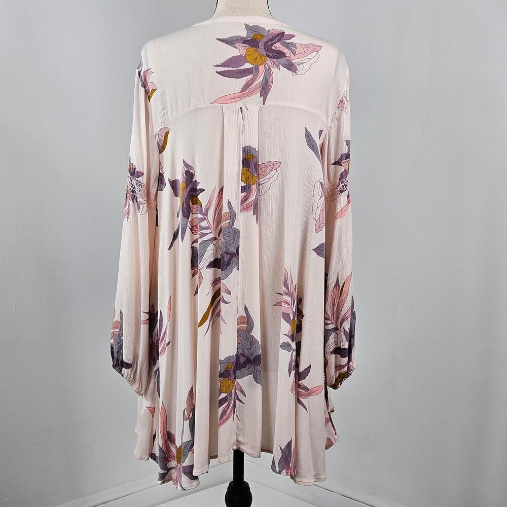 Free‎ People Tunic Boho Mini Dress Floral Print | Women's Small | MINOR FLAW - Picture 2 of 16